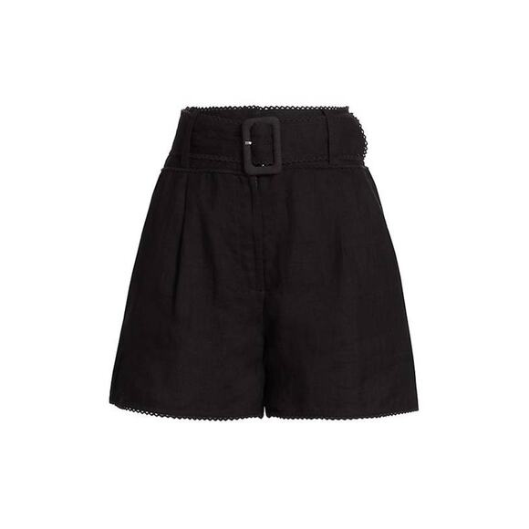 Veronica Beard Hobbes Belted Shorts in Black 4 - Picture 5 of 6